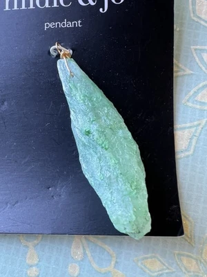 Hildie & Jo Jade Colored Stone Pendant With Gold Tone Wire New With Tags - Image 1 of 4