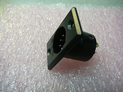 Switchcraft Circular Connector Male DMX Panel Mount 5-Pin Black **NEW**  - Image 1 of 4