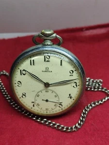 Omega with a chain, pocket watch, run, 296 - Bild 1 von 13