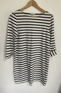 Boden Breton Tunic Top Navy & White 100% Cotton Striped uk 10 Regular dress - Picture 1 of 7