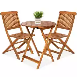 3-Piece Wood Outdoor Bistro Set - Picture 1 of 7