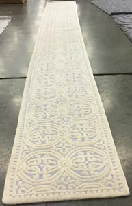 LT BLUE / IVORY 2'-6" X 22' Back Stain Rug, Reduced Price 1172657416 CAM123A-222 - Picture 1 of 4