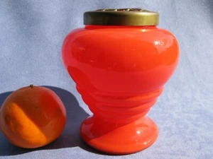Czech Deep Orange Blown Glass Art Deco Posy Vase - Picture 1 of 12