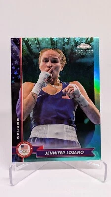 2024 Topps Chrome US Olympic Jennifer Lozano Aqua #/199 #13 - Image 1 of 2