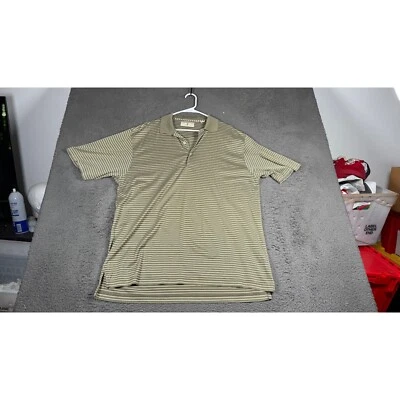 Harry Vardon Olive Striped Golf Polo Shirt Triple Mercerized Casual Mens L - Image 1 of 4