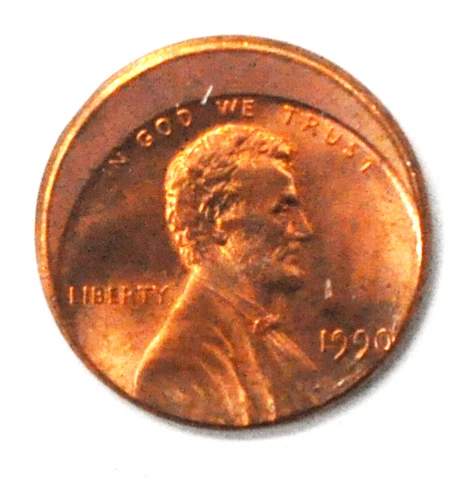 1990 1c Lincoln Memorial One Cent Penny Off Center Error Uncirculated Cover