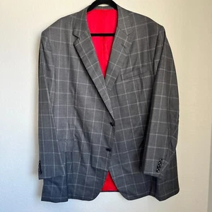 Oxxford Clothes Carroll & Company Gray Plaid Sport Coat Blazer Jacket 52L/54L - Picture 1 of 21