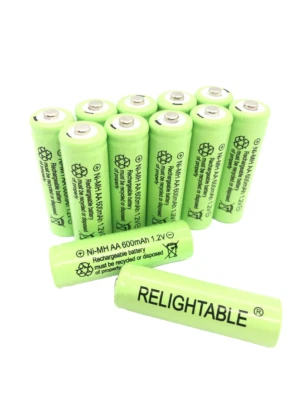 RELIGHTABLE 12-PCS AA 600mAh Ni-Mh Rechargeable Battery NiMh Garden Solar Lights C12