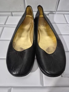 Arellano 13-11-68 Made In Italy Ladies Black Leather Ballet Flat Round Toe... - Picture 1 of 11