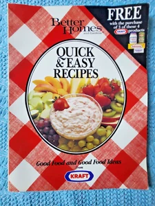 VINTAGE COOKBOOK BETTER HOMES QUICK & EASY RECIPES-KRAFT GIVEAWAY-1988 - Imagen 1 de 8