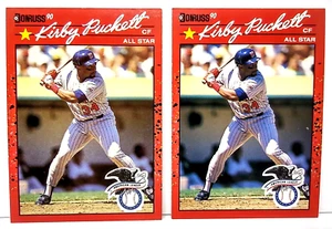 1990 Donruss Leaf Kirby Puckett All Star Card 683 Lot of 2 - Picture 1 of 6