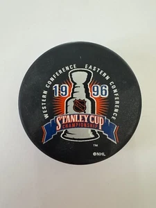 1996 Stanley Cup game Logo puck - Colorado Avalanche Swept Florida Panthers - Picture 1 of 2