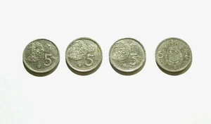 Spain 5 Pesetas: 1980 minted in 1980, '81, '82 (all FIFA commerative), and 1983 - Picture 1 of 2