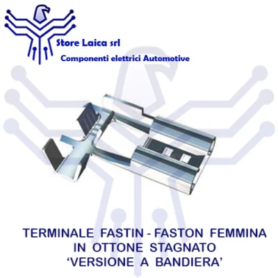 AMP - TE CONNECTIVITY TERMINALI FASTIN-FASTON CAPOCORDA FEMMINA A BANDIERA 90° AUTO MOTO NAUTICA 10PZ