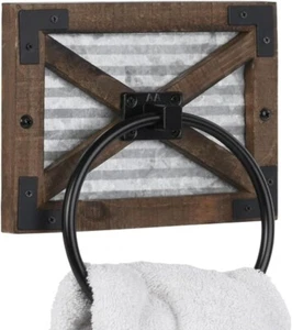 Autumn Alley Rustic Farmhouse Towel Holder for Bathroom, Rustic Hand Towel - Picture 1 of 8
