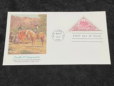 PACIFIC 97 STAGECOACH Mar. 13, 1997 First Day of Issue Stamp & Envelope - Image 1 of 4