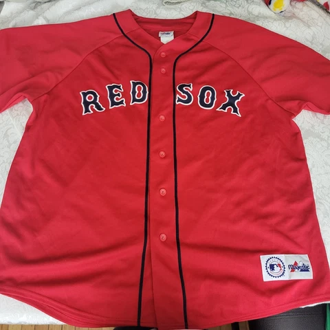 Majestic Boston Red Sox #5 NOMAR GARCIAPARRA Red Sewn-On Jersey 2XL XXL Cover