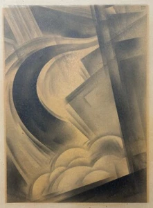 1935 IRWIN GLASS Art Deco BAUHAUS Moholy-Nagy School MODERNIST Graphite DRAWING - Picture 1 of 12