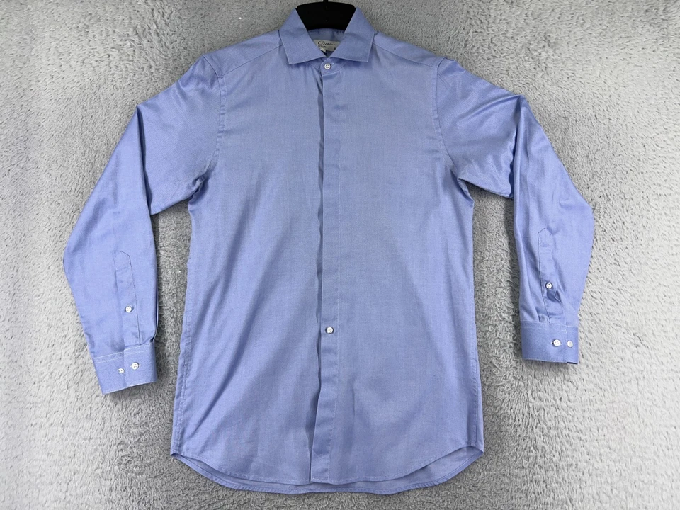 Cartier Uniforms Shirt Adult 38 Blue Button Up 100% Cotton Long Sleeve - Image 1 of 4