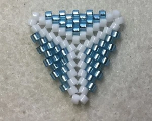 Beaded Triangle 3D Post Earrings Handmade with Miyuki Glass Delica Beads Y Patte - Picture 1 of 10