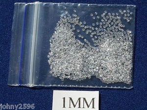 100 white cubic zirconia loose stones from 1mm up to 3mm for jewellery making - Picture 1 of 6