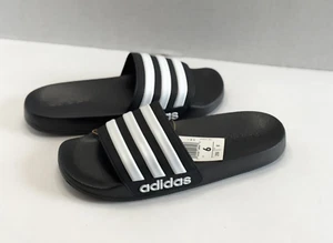 Adidas Adilette Shower Comfort Slides Sandals Black/White Big Kids Sz US 6 Youth - Picture 1 of 15