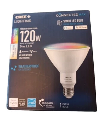 CREE Smart LED PAR38 Flood Bulb 14W – Color-Changing WiFi Outdoor Light – Alexa - Image 1 of 4