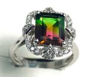Anillo de plata esterlina R6422W color mt St Helens Helens helenita 10x8 mm 3,2 quilates - Imagen 1 de 2