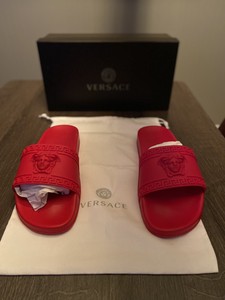 versace slides men red
