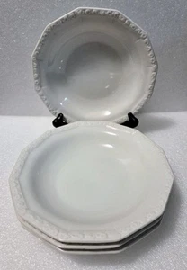 Set of 4 Rosenthal MARIA White 12 Sided Large Rim Soup Bowls Made in Germany - Picture 1 of 11