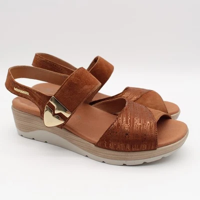 Sandalias con cordones Mephisto Cecilia para mujer talla 38 (US 8) avellana nobuck Foto 1 de 4