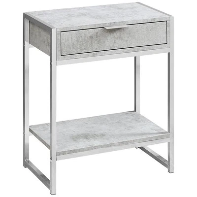 Accent Table Side End Nightstand Lamp Living Room Bedroom Metal Grey - Image 1 of 3