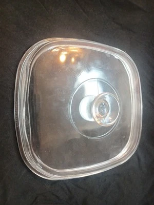 CORNING GLASS PYREX SQUARE REPLACEMENT LID  A12C A-12-C FOR 4 QT, 5 QT, SKILLET - Image 1 of 3