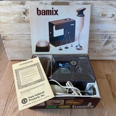 Batidora de Mano Bamix M122 Batidora Varita de Inmersión de 2 Velocidades con Accesorios Manual De Colección Foto 1 de 4