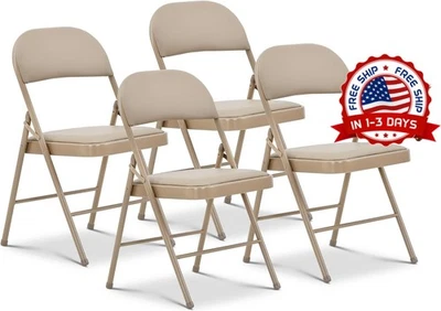 Juego De 4 Sillas Plegables Acolchadas Para Comedor Modernos Baratos En Oferta Foto 1 de 4