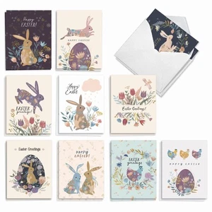 20 Assorted Easter Notecards Bulk Box Set 4 x 5.12 Inch with Envelopes (10 De... - Picture 1 of 6
