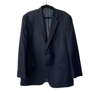 MICHAEL KORS Mens Black Wool Cashmere Blazer Size 44L Sports Coat Preppy Office - Image 1 of 4