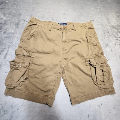 Arizona Jean Co Cargo Shorts Mens 38 Khaki Classic Fit Flex Stretch Pockets - Image 1 of 4
