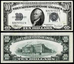 1934-C $10 SILVER CERTIFICATE NOTE~~ABOUT UNCIRCULATED - Picture 1 of 1