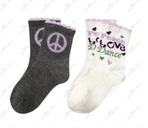 Gymboree Girls 5-7 "Dance Team" Peace Love Socks Set Shoe sz 11-13  NWT - Picture 1 of 2