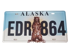 Alaska Bear Booster License Plate- EDR864 Steel Novelty Souvenir - Picture 1 of 4
