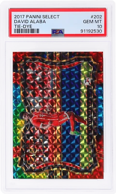 2017 Panini Select David Alaba Tie Dye Prizm #202/30 PSA 10 - Imagem 1 de 2