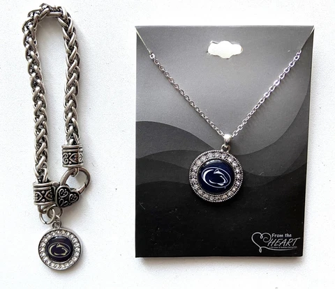 Penn State Nittany Lion Necklace and Bracelet From The Heart Cover
