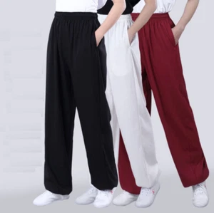 Adult Unisex Cotton line Kung Fu Tai Chi Pant Martial Arts Trousers Yoga Uniform - Picture 1 of 34