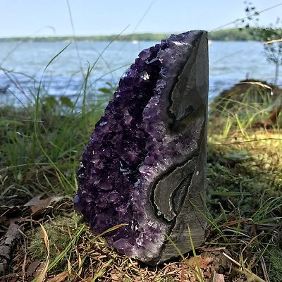 EXTRA LARGE POLISHED Amethyst Druze Crystal Cluster With Cut Base ~ 2 Pounds ea. - Image 1 of 4