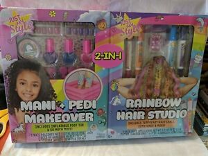 Just My Style 2 In 1 Mani + Pedi Makeover Plus Rainbow Hair Studio Kids Activity