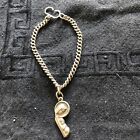 Chain Silver  Stainless Steel ?  Bracelet W/Mary & Baby Jesus Charm. Italy.