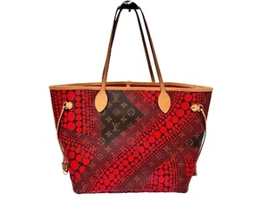 Bolso Louis Vuitton Neverfull edición limitada diseñador Yayoi Kusama Waves MM rojo - Imagen 1 de 16
