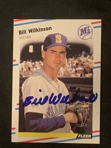 Bill Wilkinson Seattle Mariners Signed Auto 1988 Fleer Card #390 ~ COA