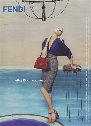 FENDI 1 Pagina STAMPA ANNUNCIO PRIMAVERA 2011 ANJA RUBIK belle gambe donna caviglie piedi